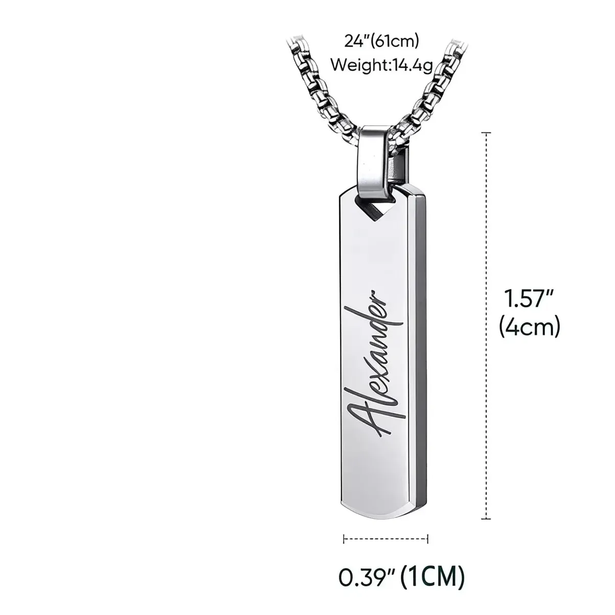 Silver Mens Necklace Pendants Personalized