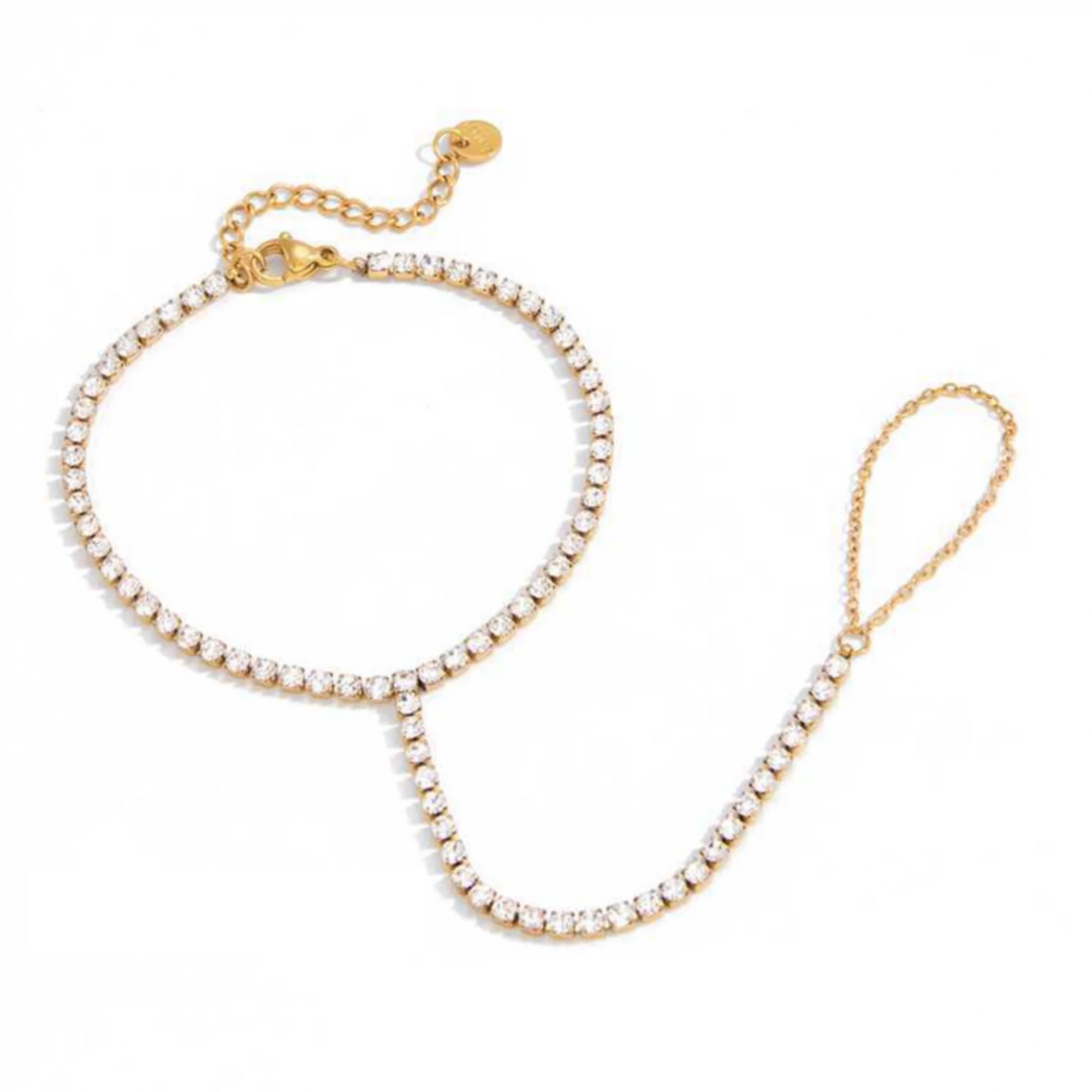 Rhinestone Hand Bracelet