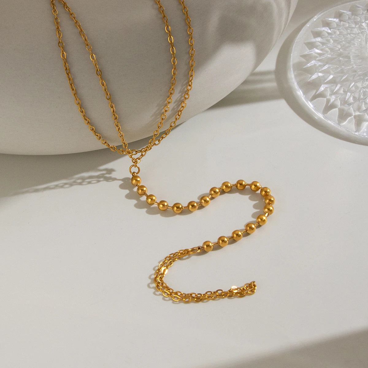 Gold Hand Chain Bracelet Beads