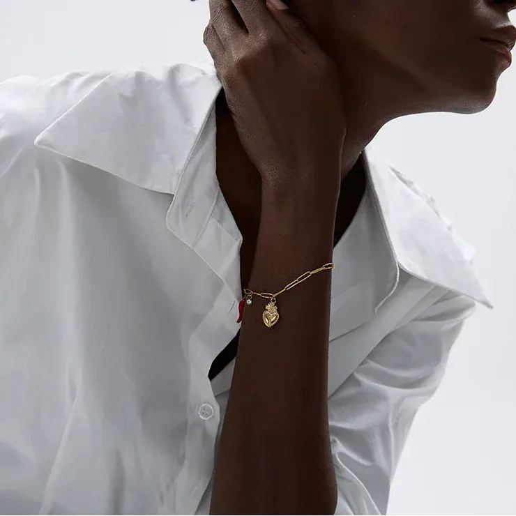 Gold Bracelet with Charms