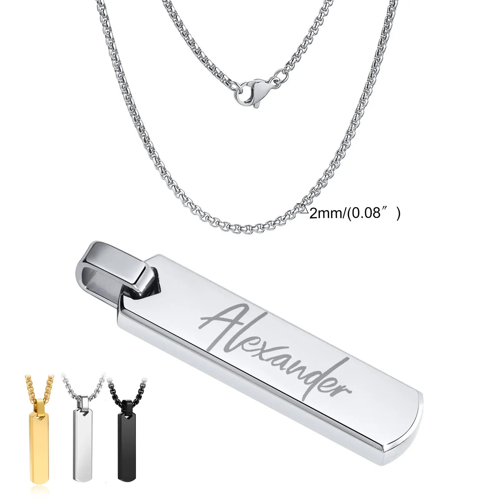 Silver Mens Necklace Pendants Personalized