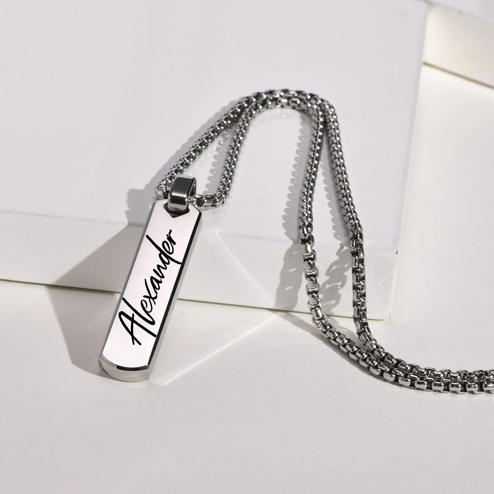 Silver Mens Necklace Pendants Personalized