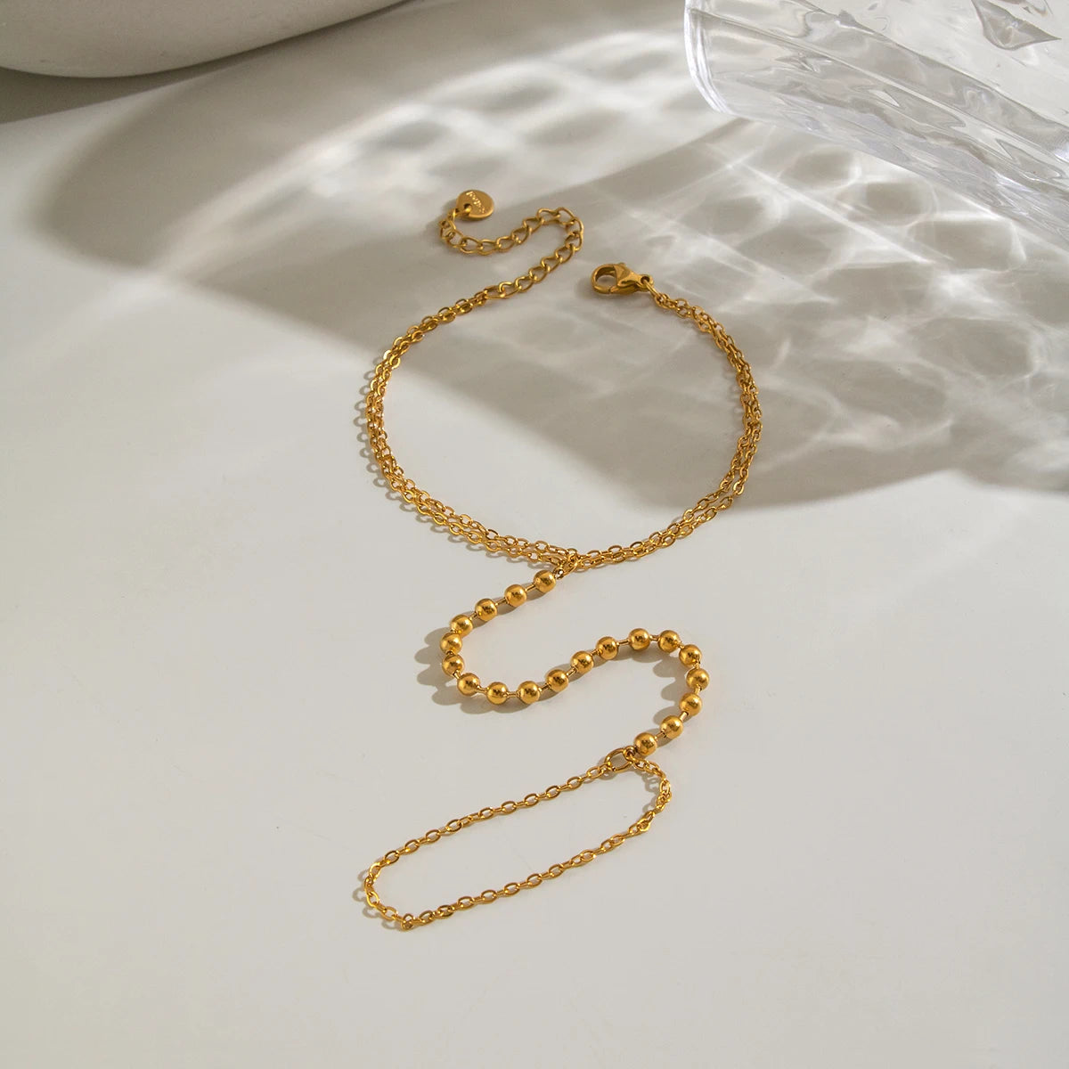 Gold Hand Chain Bracelet Beads