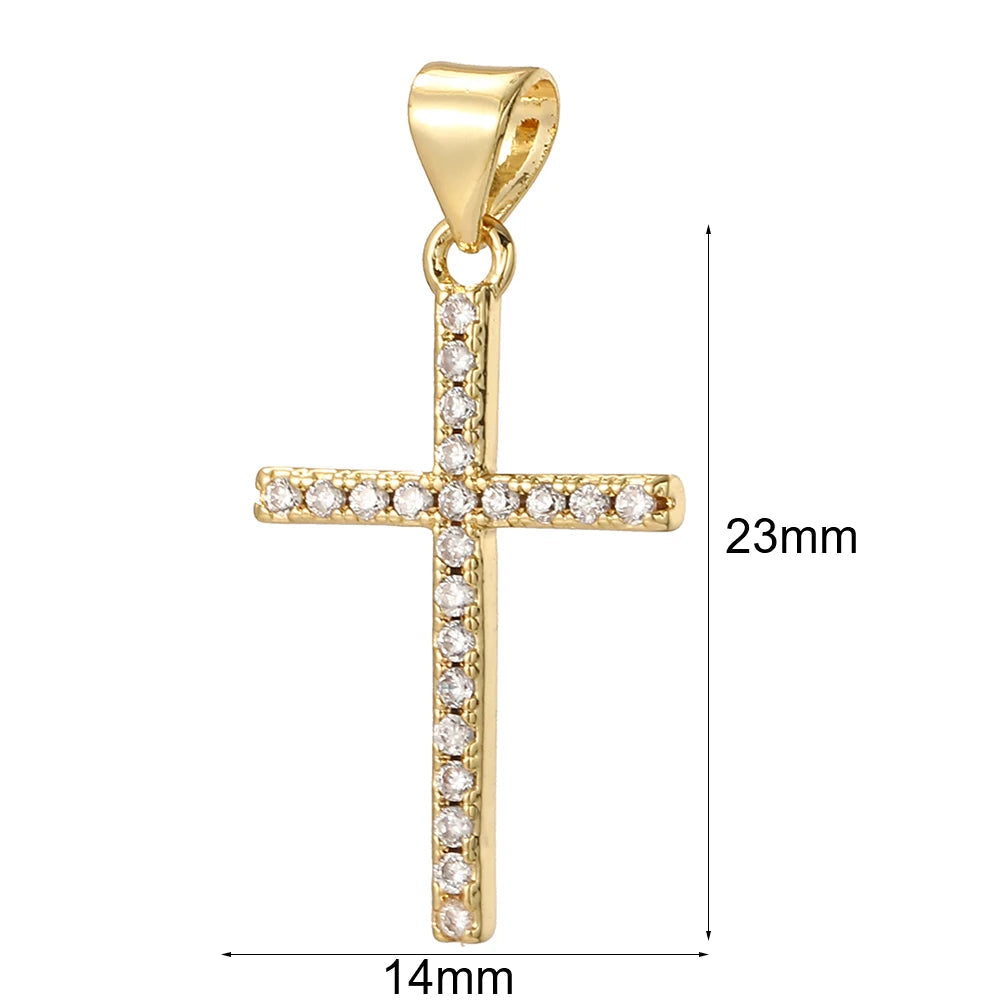 Gold Charms with Rhinestones