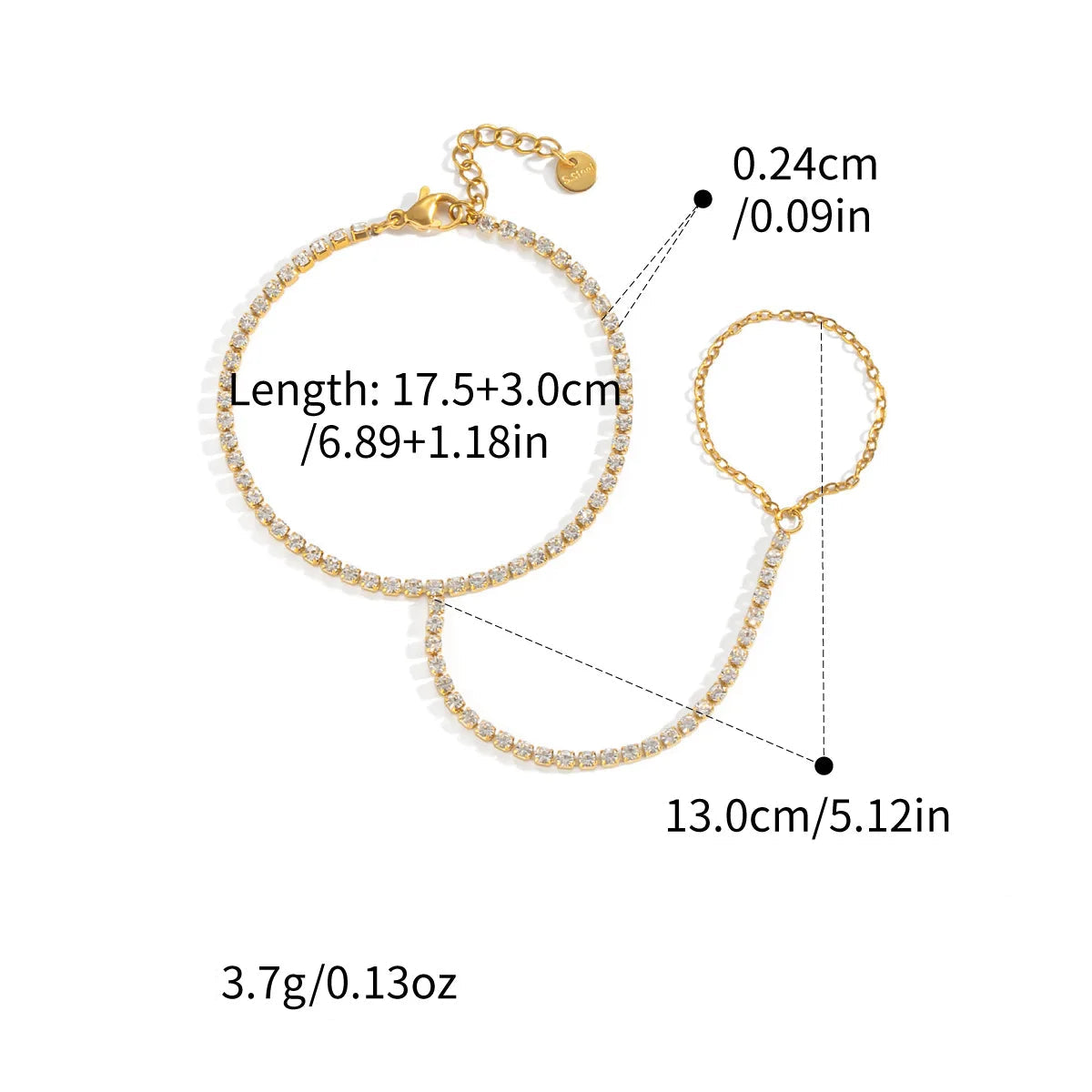 Rhinestone Hand Bracelet