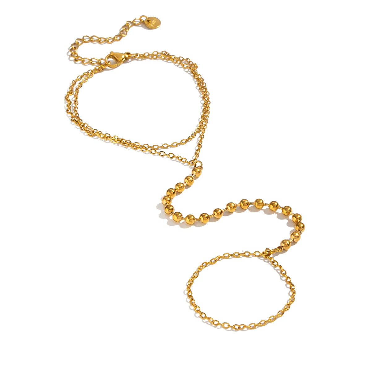 Gold Hand Chain Bracelet Beads