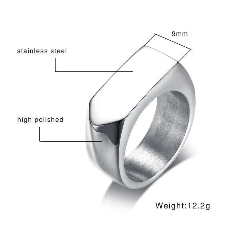 Bague Acier Inoxydable Homme Or