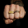 Bague Acier Inoxydable Homme Or