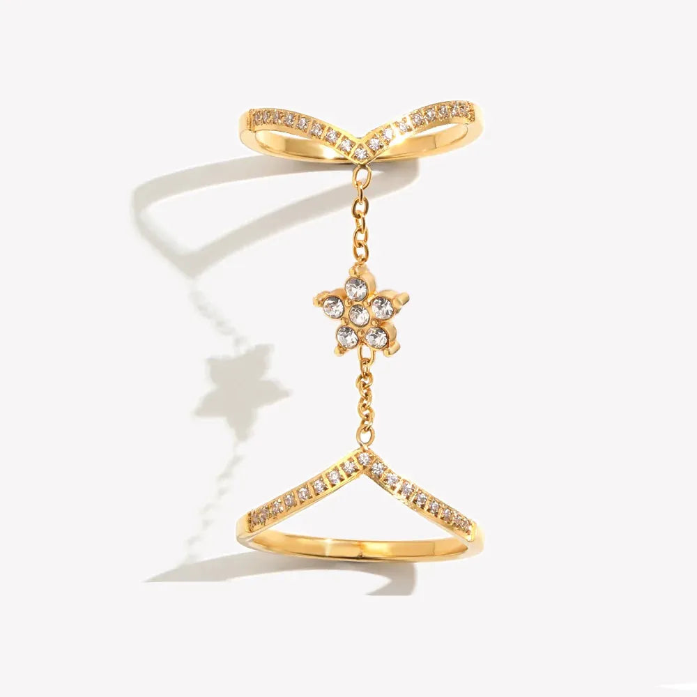 Bague avec Chaine Etoile
