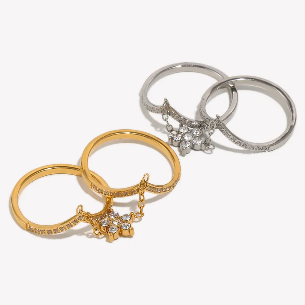 Bague avec Chaine Etoile