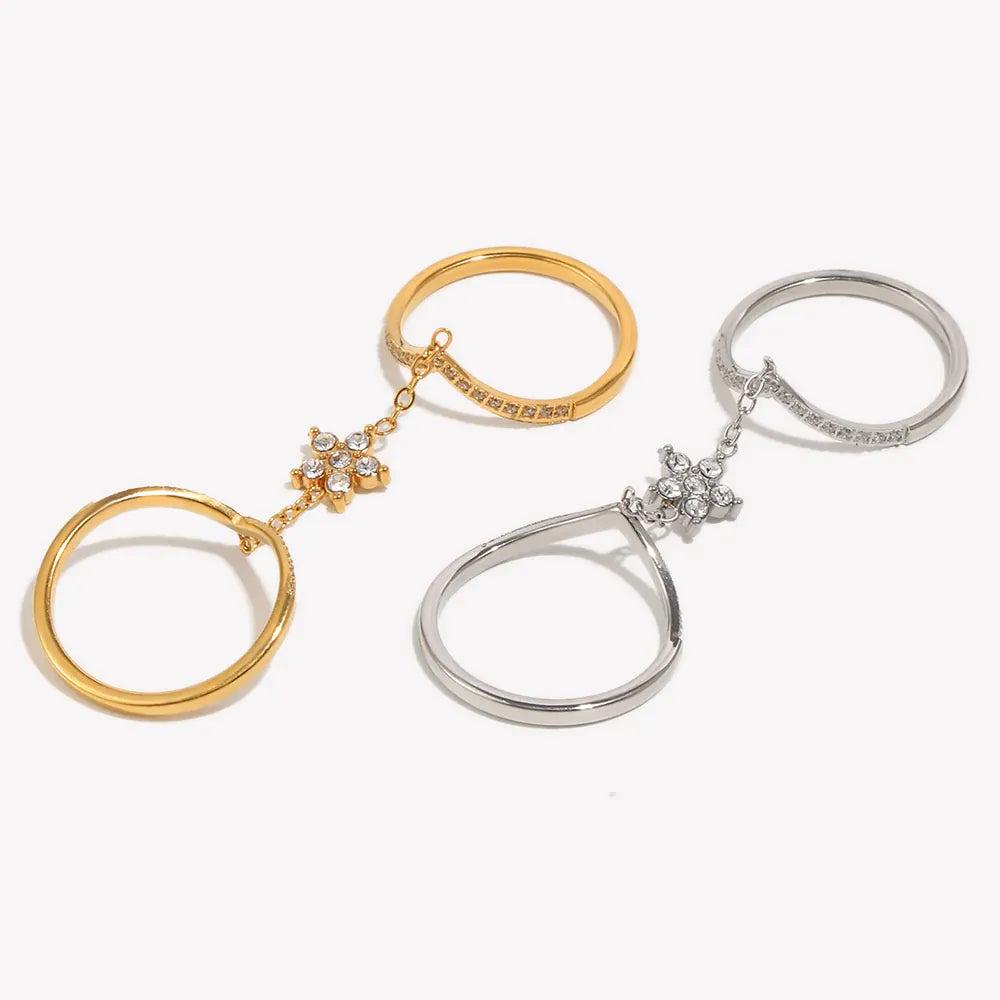 Bague avec Chaine Etoile