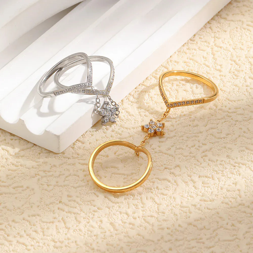 Bague avec Chaine Etoile