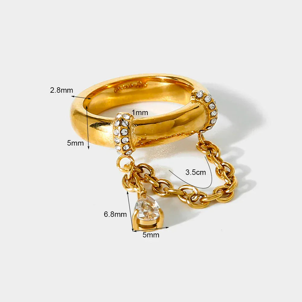 Bague avec Chaine Or