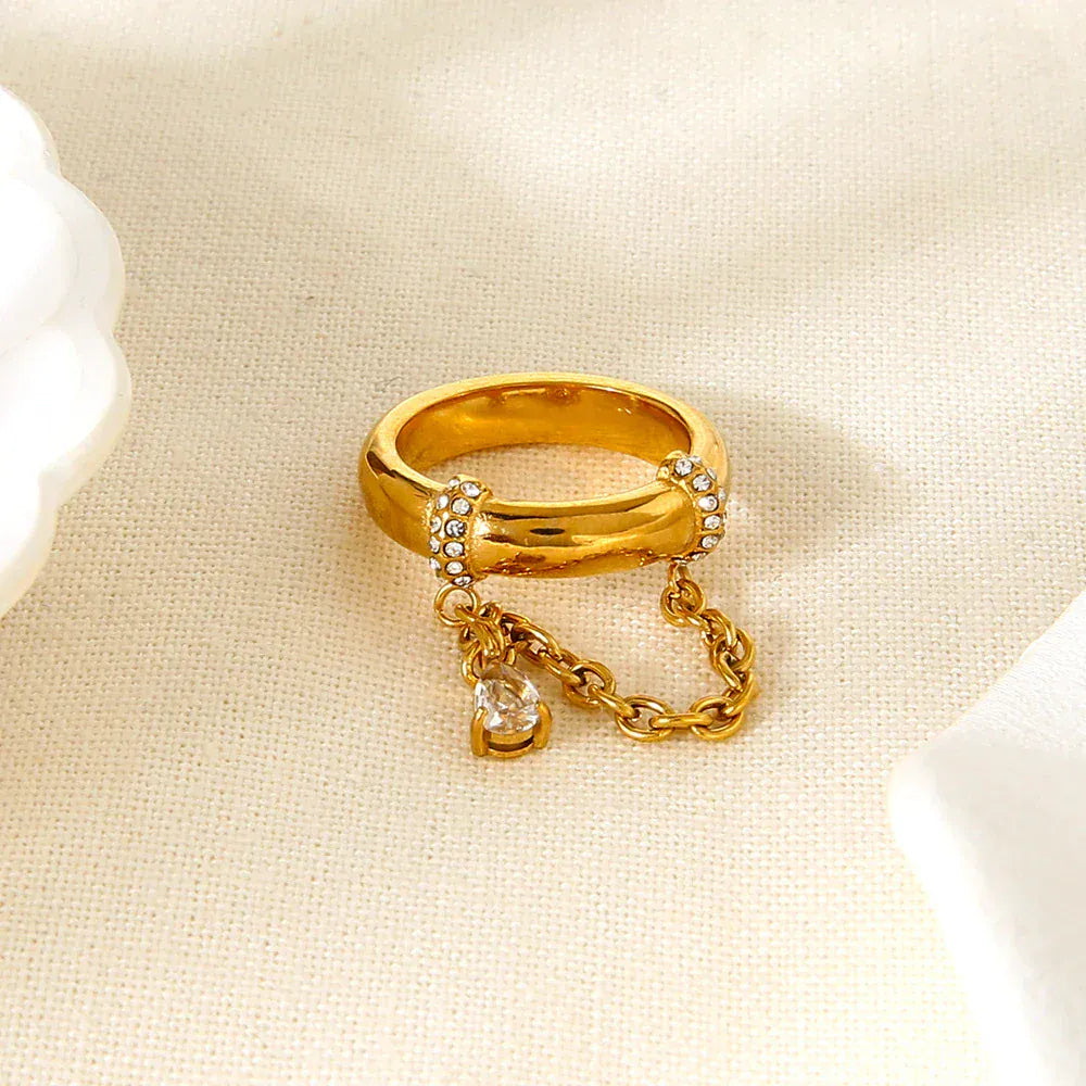 Bague avec Chaine Or