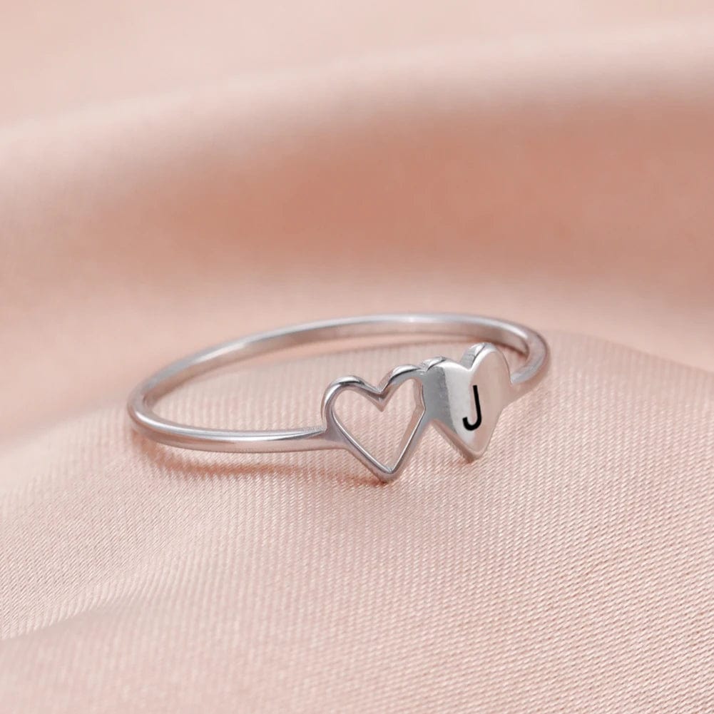 Bague avec Coeur et Initiale