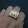 Bague Carré Homme Or Strass