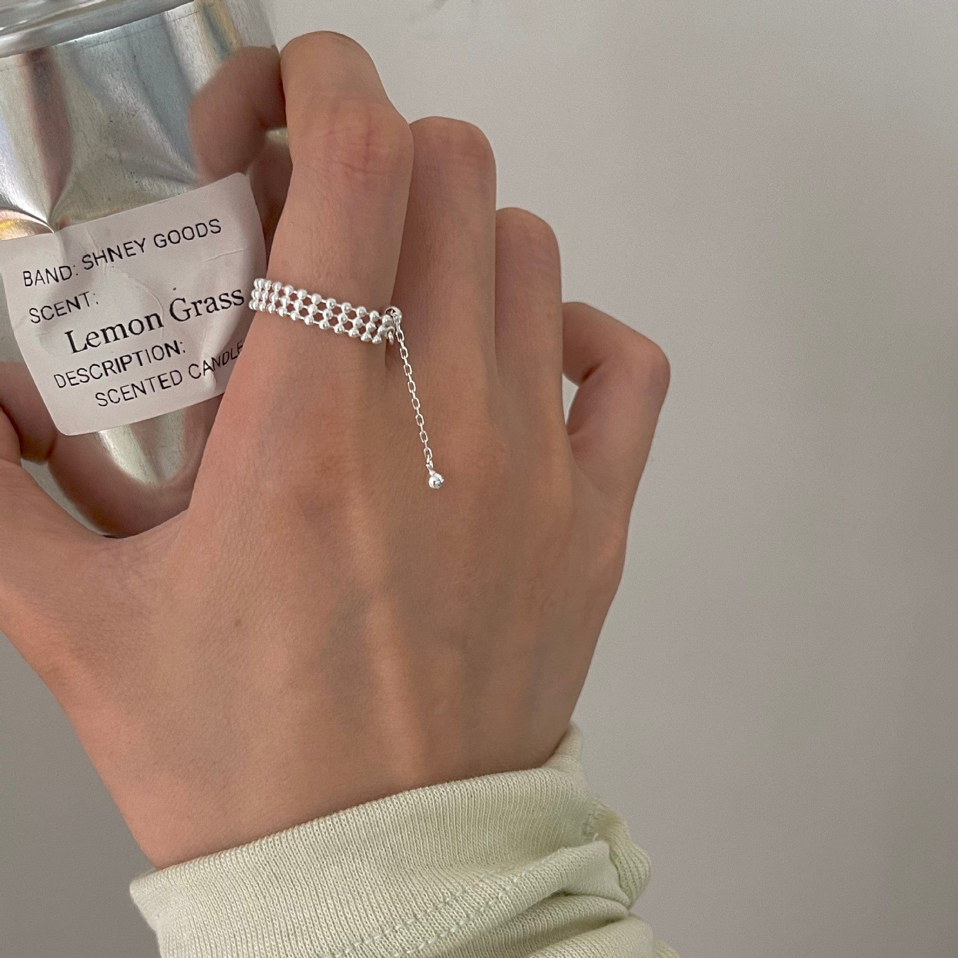 Bague chainette reglable