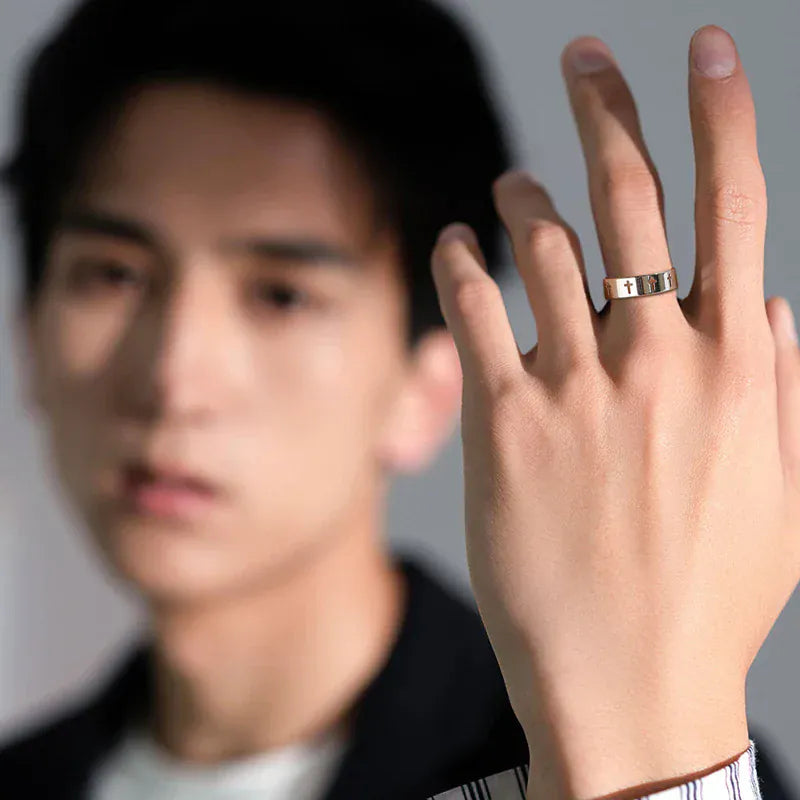 Bague Croix Homme Argent