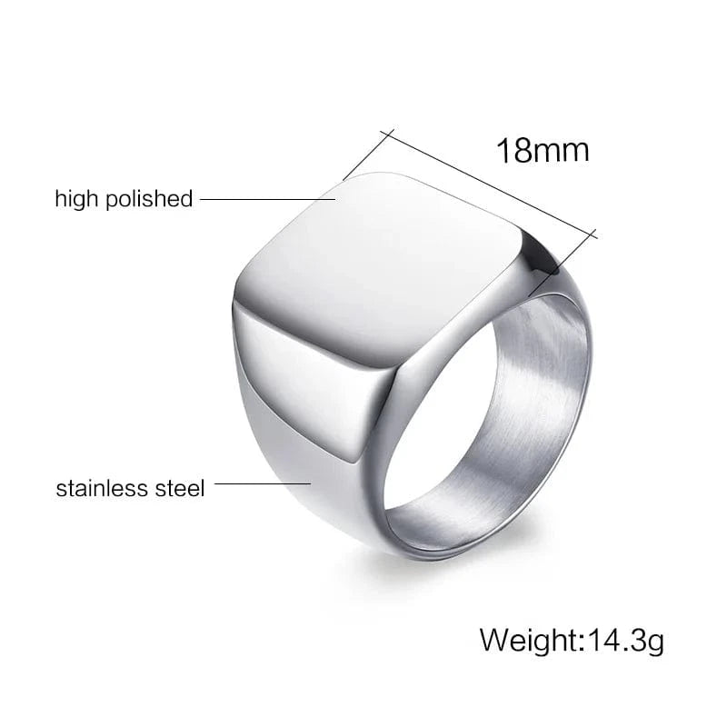 Bague Homme Acier Inoxydable Or