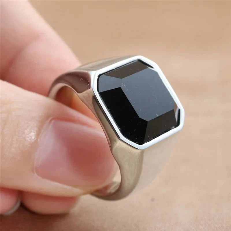 Bague Homme Pierre Noire
