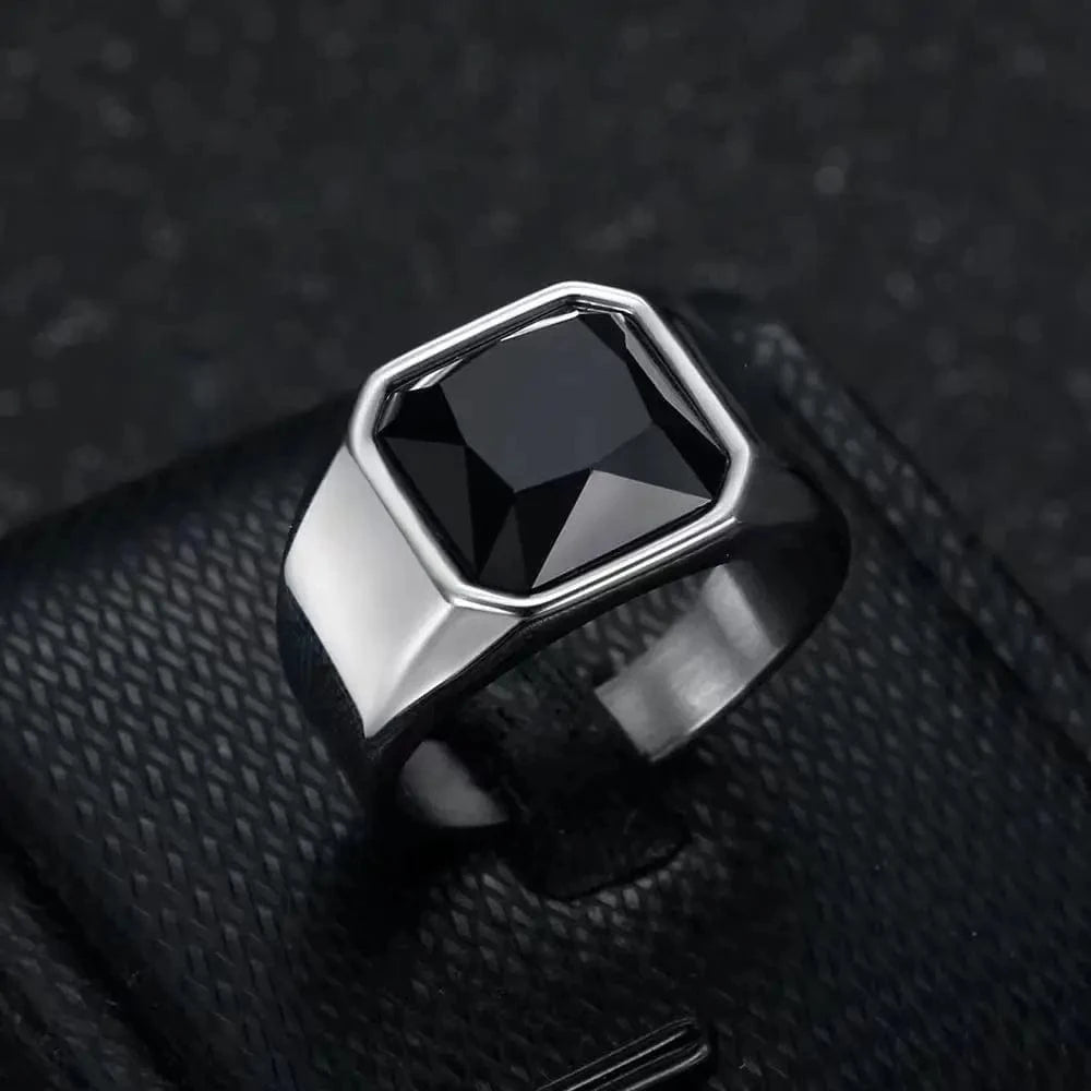 Bague Homme Pierre Noire