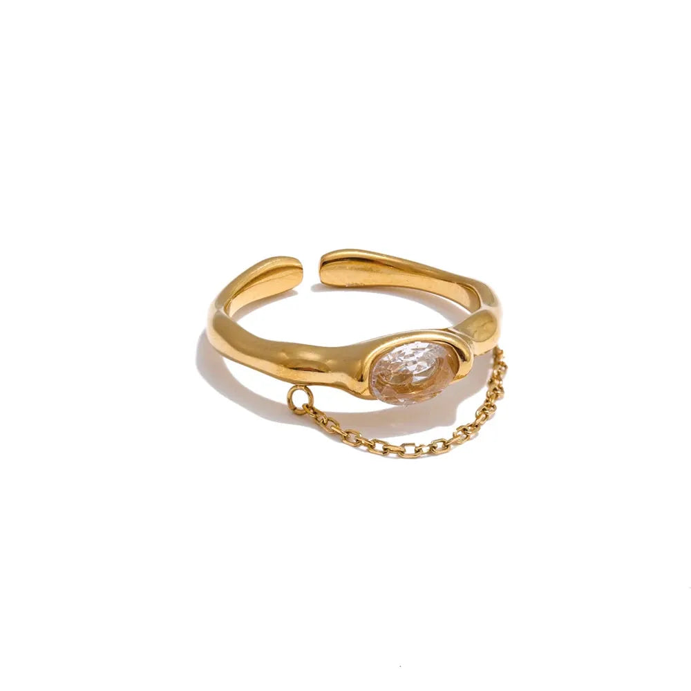 Bague Or avec Chaine