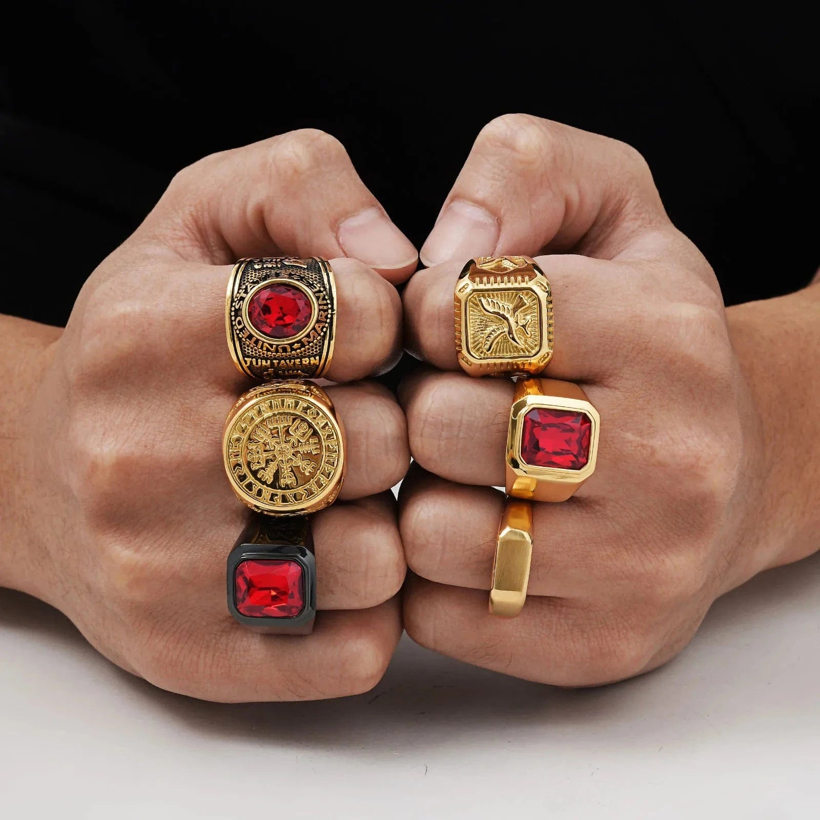 Bague Or Pierre Rouge Homme