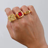 Bague Or Pierre Rouge Homme