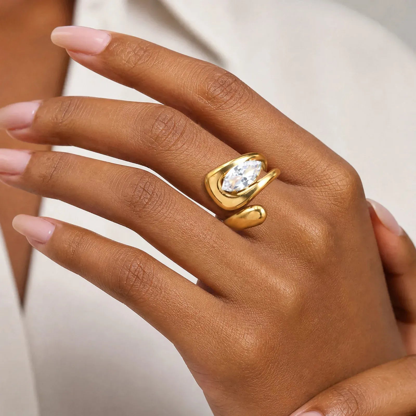 Bague Organique Or