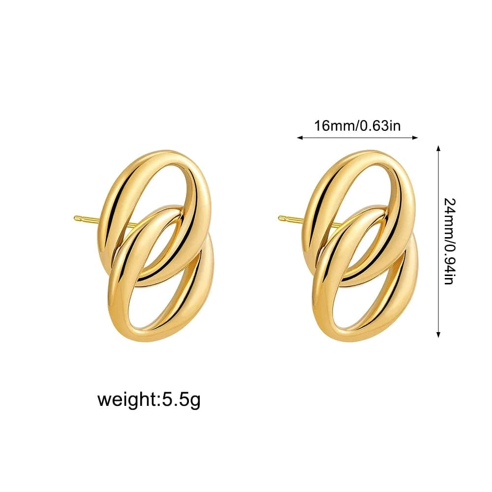 Boucle d'Oreille Acier Inoxydable Or