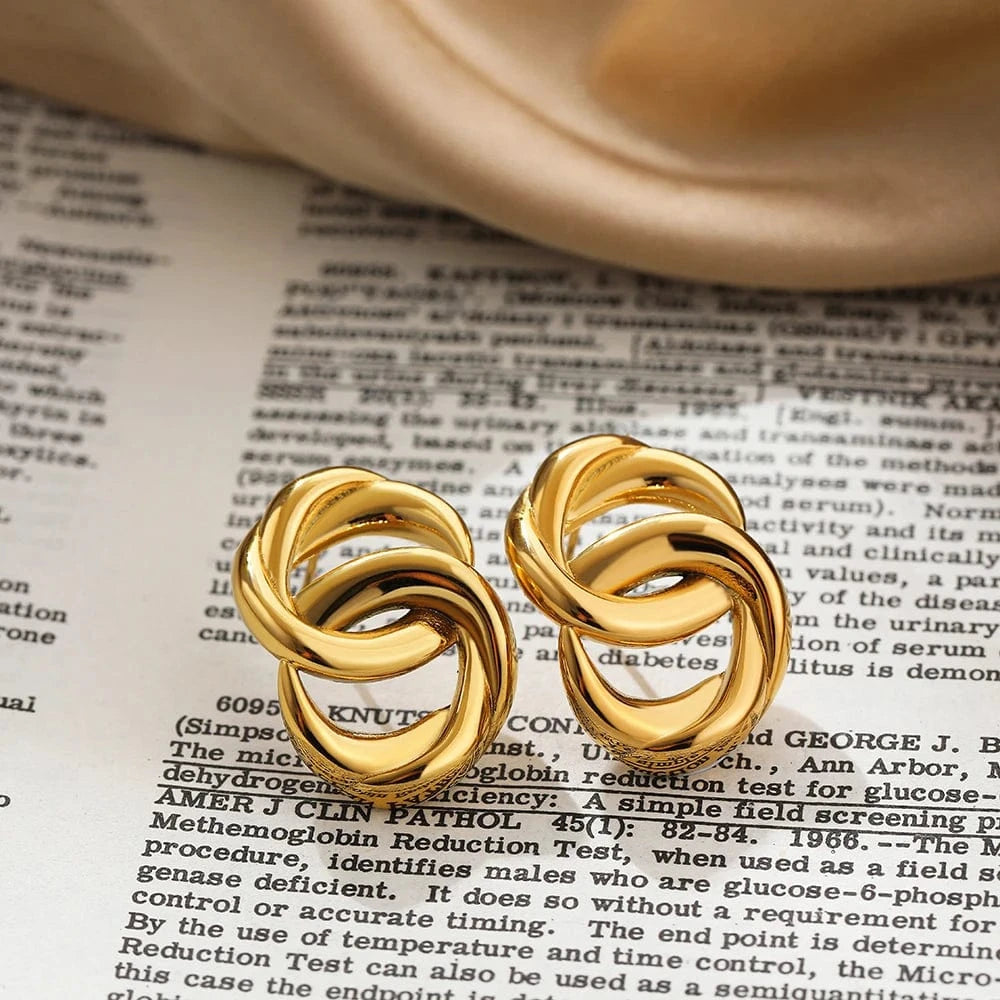 Boucle d&#39;Oreille Acier Inoxydable Or