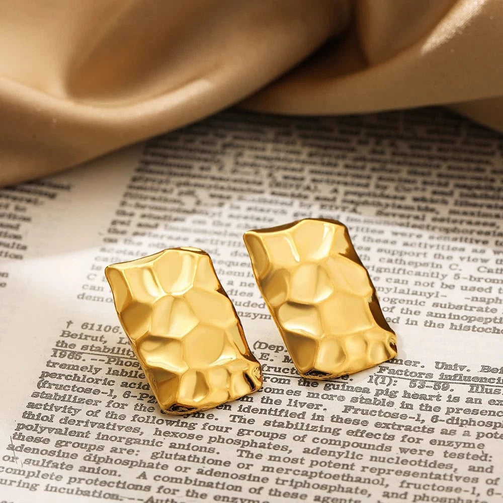 Boucle d&#39;Oreille Acier Inoxydable Or