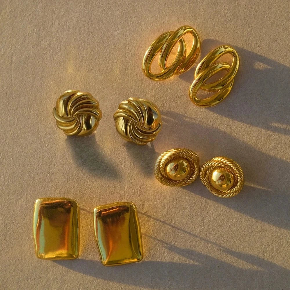 Boucle d'Oreille Acier Inoxydable Or