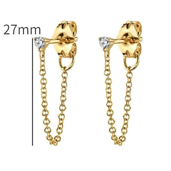 Boucle d'Oreille Clou Pendante