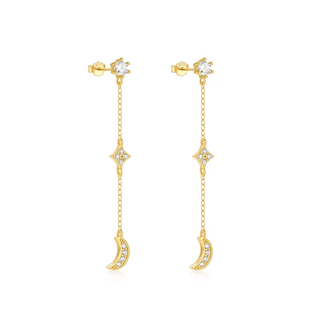 Boucle d'Oreille Demi Lune Pendante