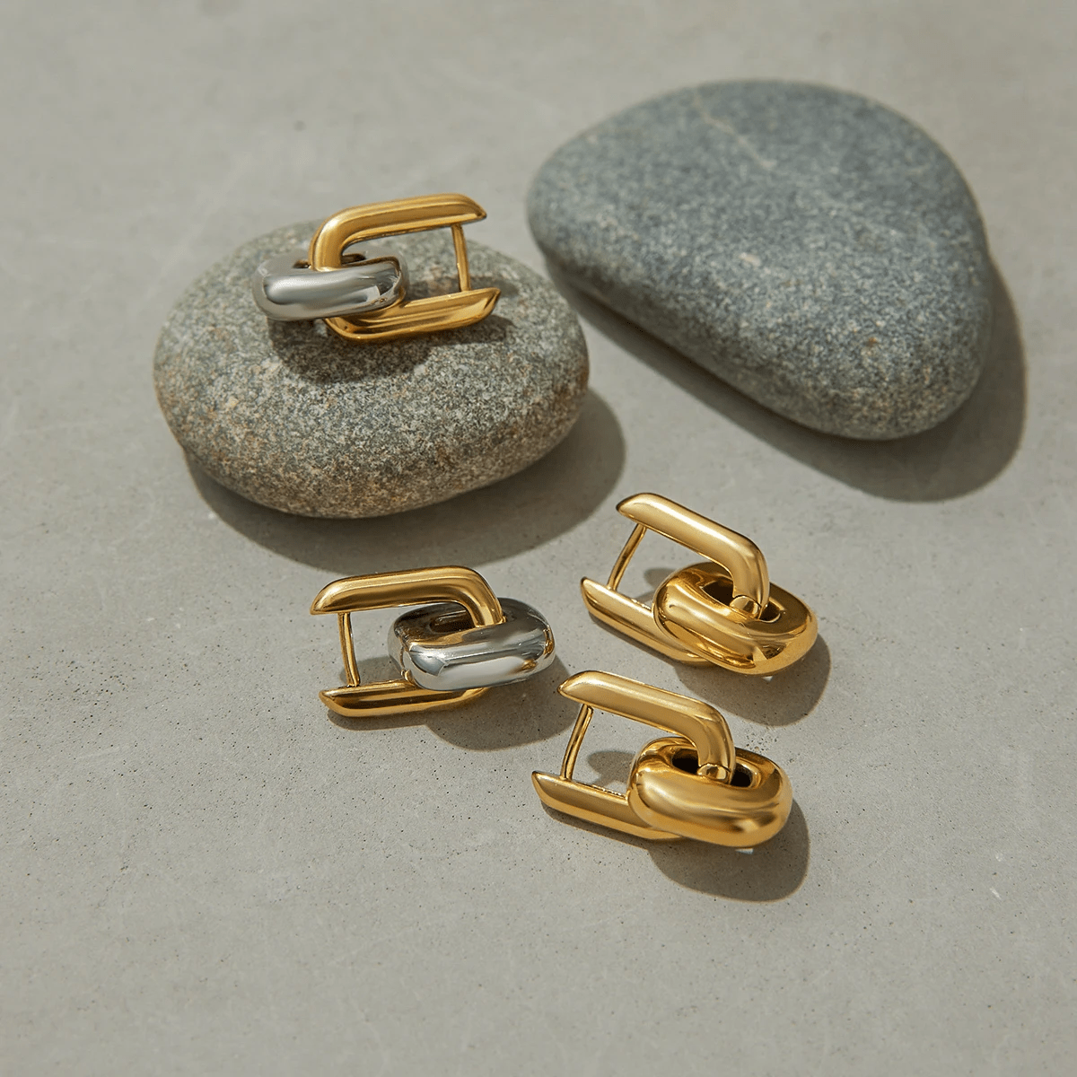 Boucle d&#39;Oreille Double Anneaux