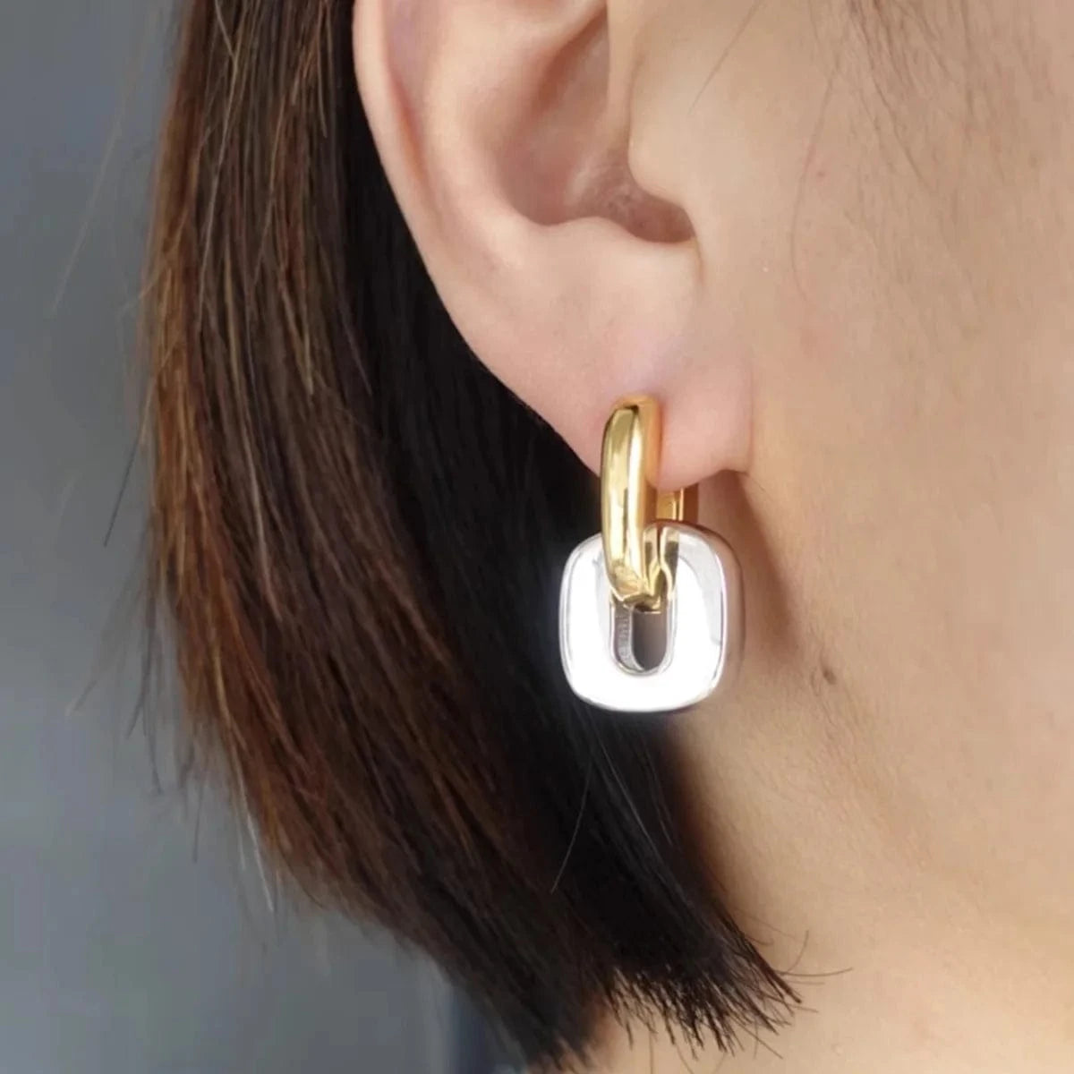 Boucle d&#39;Oreille Double Anneaux