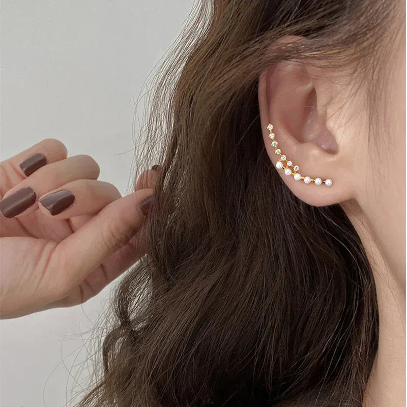 Boucle d'Oreille Grimpante avec Perles