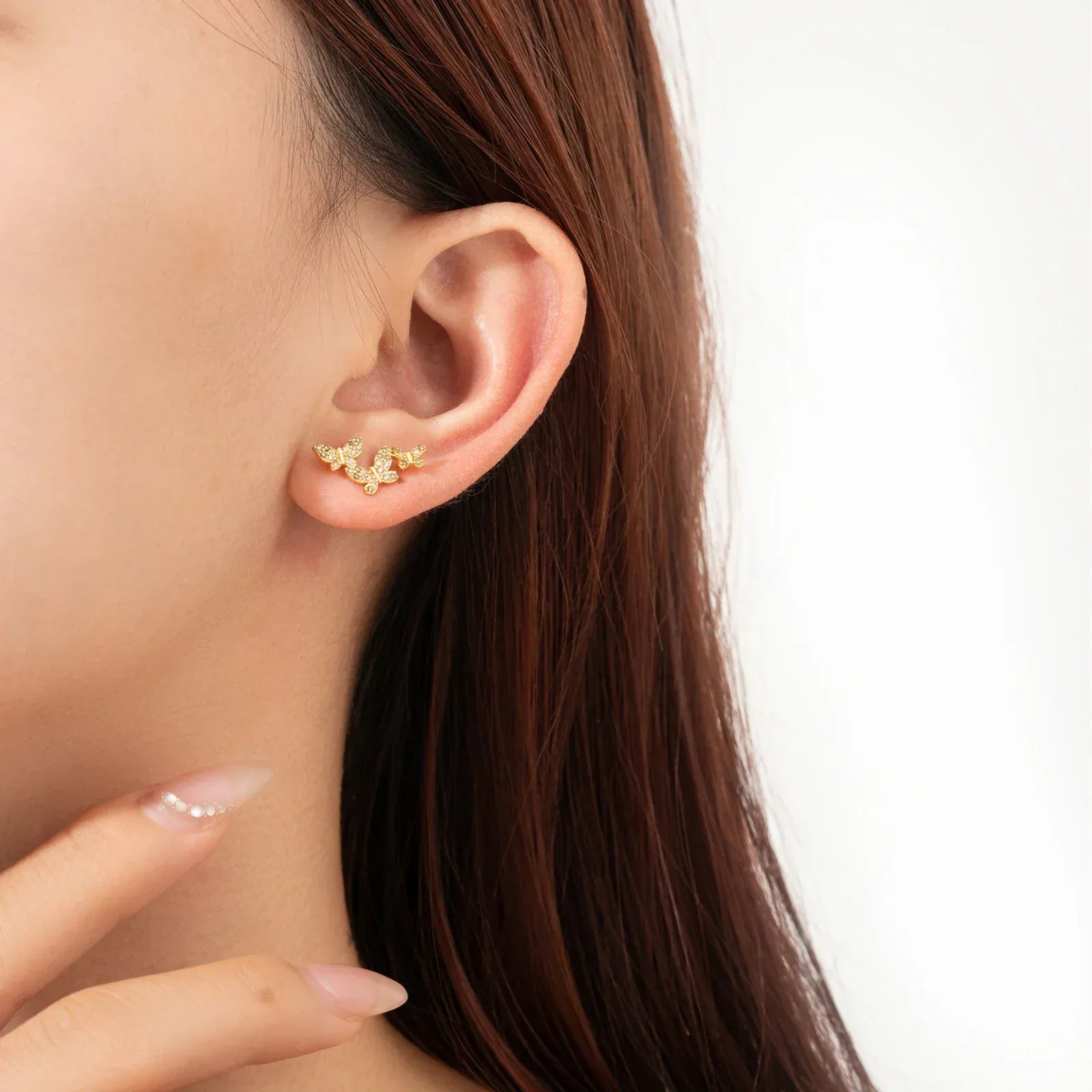 Boucle d'Oreille Grimpante Papillon