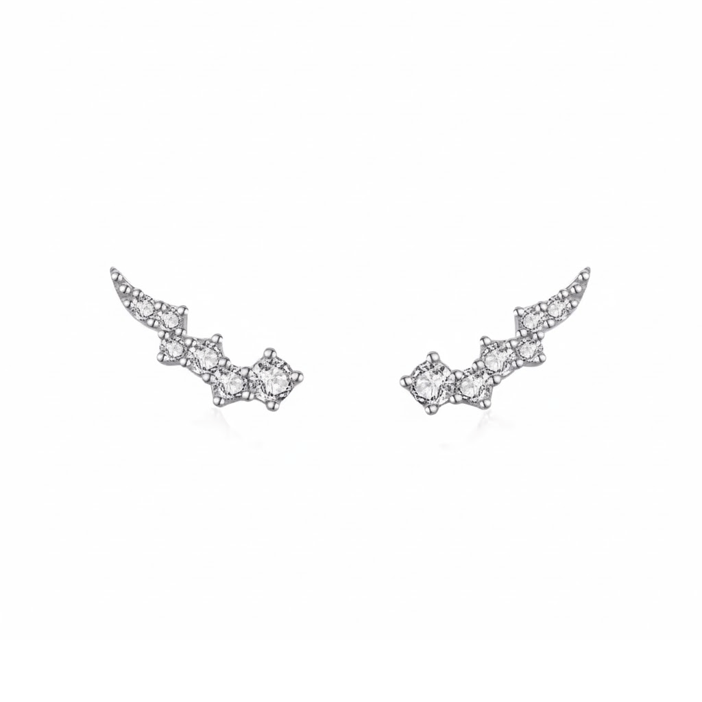 Boucle d'Oreille Montante Argent Courte