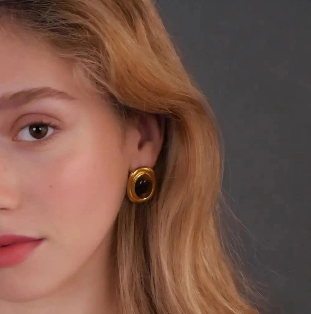 Boucle d&#39;Oreille Or avec Pierre