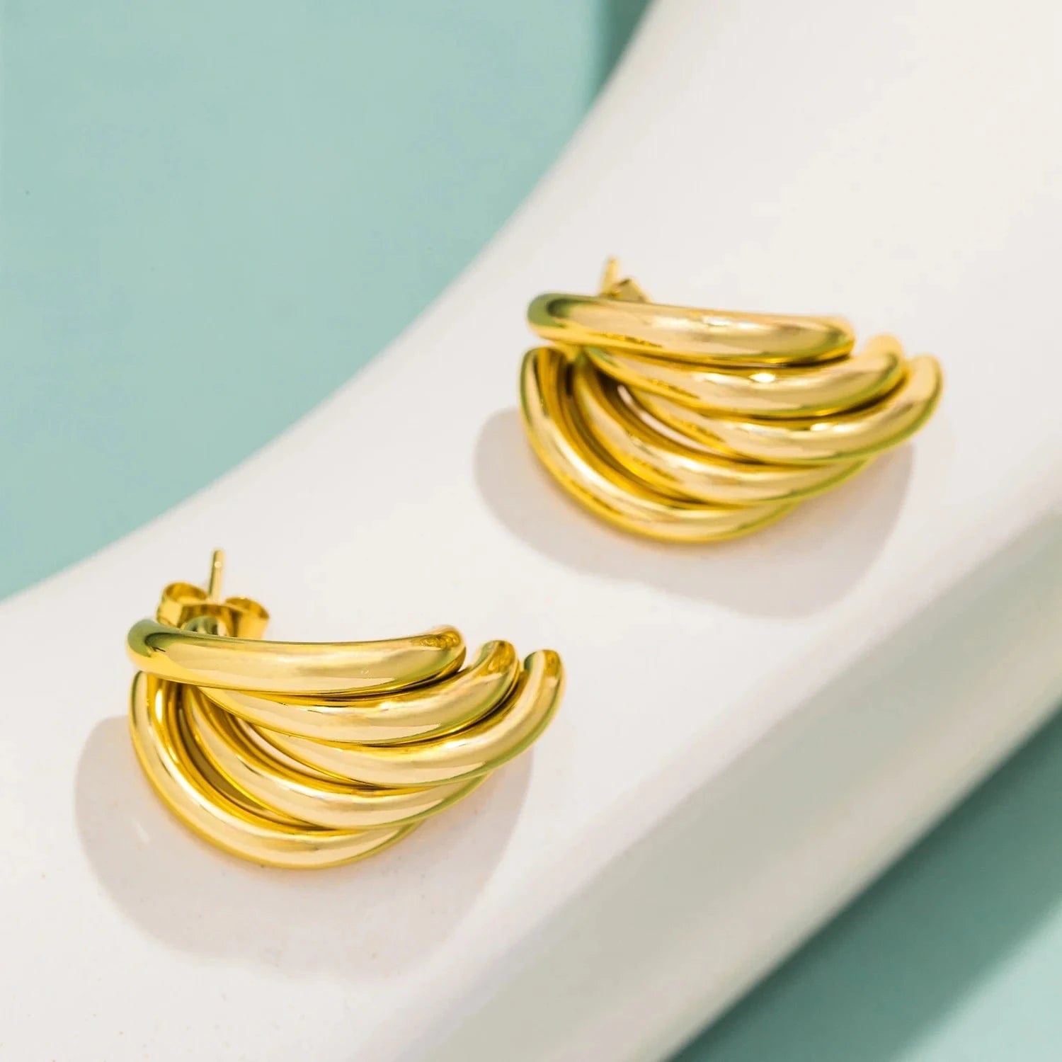 Boucle d&#39;Oreille Pendante Forme Geometrique