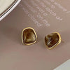 Boucle d&#39;Oreille Pendante Marron
