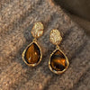Boucle d&#39;Oreille Pendante Marron