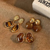Boucle d&#39;Oreille Pendante Marron