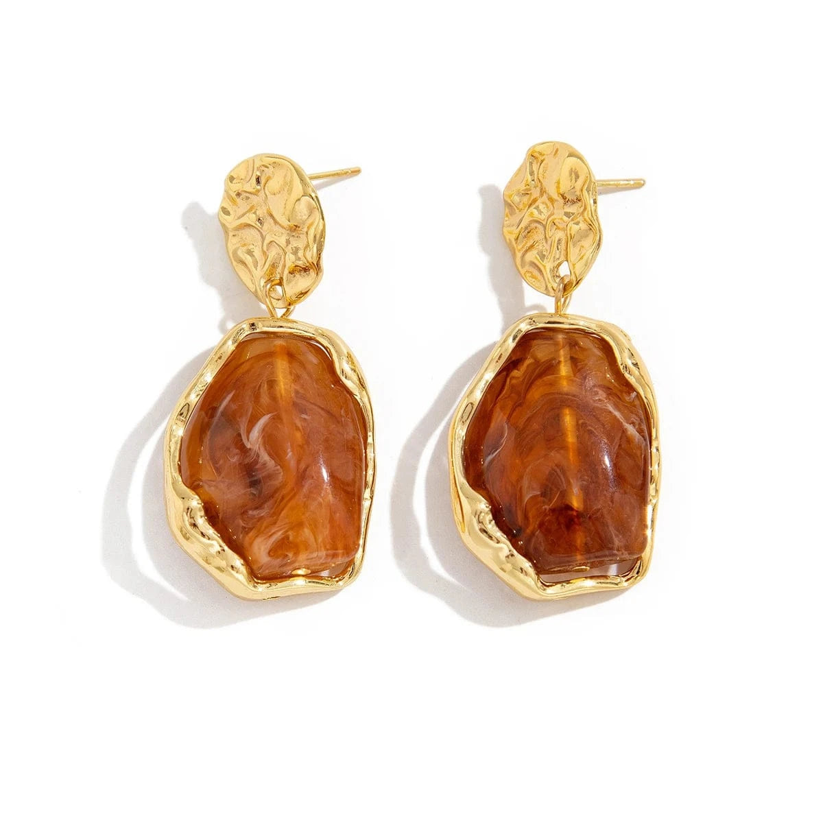 Boucle d'Oreille Pendante Or Pierre