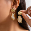 Boucle d&#39;Oreille Pendante Or Pierre