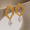 Boucle d&#39;Oreille Perle Pendante Or