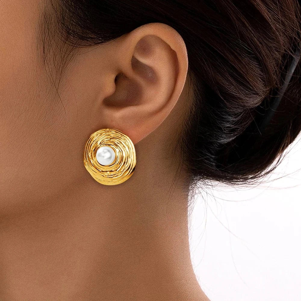 Boucle d&#39;Oreille Ronde Perle