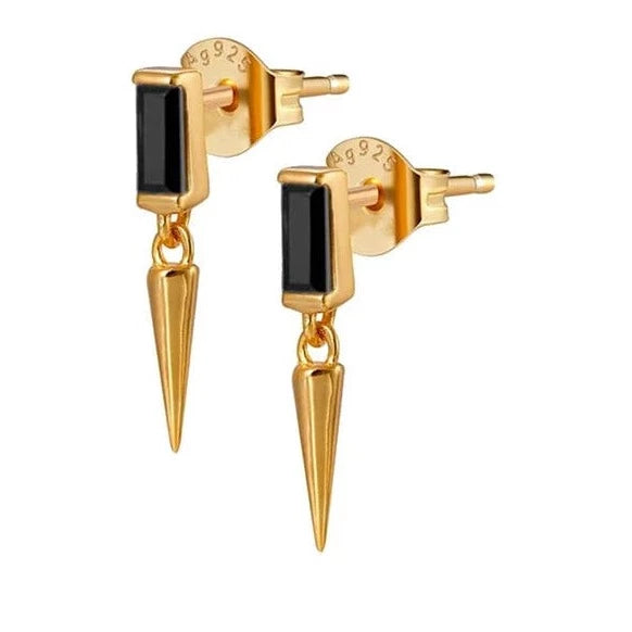 Boucle d&#39;Oreille Triangle Pendante Or